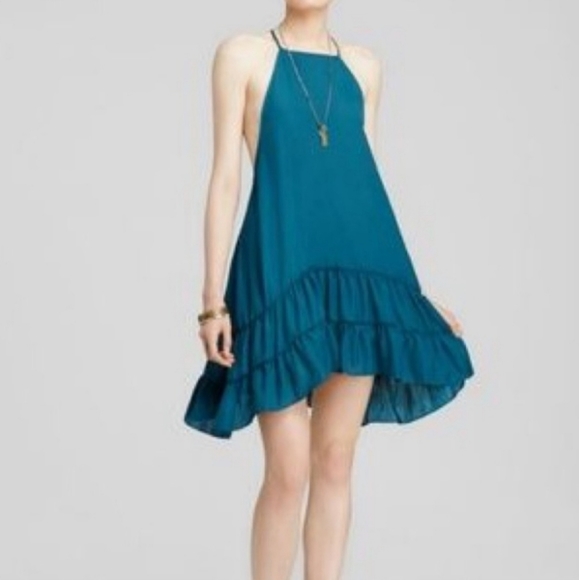 Free People Raven Slip Dress Teal Sz: X-Small - Picture 8 of 16